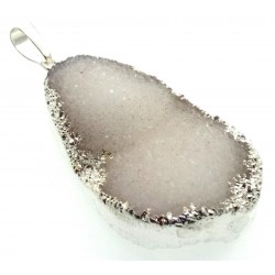 Himalayan Druzy Quartz Crystal Electroplated Pendant Design 14